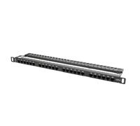 Patch Panel LANBERG Cat.6 UTP 24 Puertos 0.5U Rack 19 Negro
