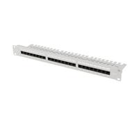 PATCH PANEL LANBERG 24 PUERTOS 1U 19" CAT.6 UTP CON ORGANIZADOR CABLES GRIS