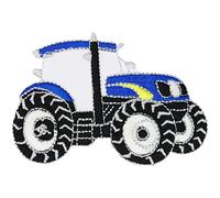 Patch Parche para niños con diseño de tractor, diseño de granja, tela vaquera, parche de constructor Bob, juguete, 80 x 50 mm