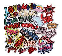 Patch Sticker, Mwoot 26 Piezas Hierro en Parches Pegatina de Parche Costura de Apliques Parche de Bordado para Cute DIY Ropa Chaquetas Mochilas Jeans T-shirt Bolsas