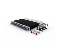 Patchbox ONE 8 RU Cat.6a Panel de conexión de 24 puertos con sistema de gestión de cables retráctil para racks de 19", incluye cables de red planos de 10 GB, fácil configuración del rack de red y