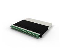 Patchbox ONE 8 RU Cat.6a - Panel de conexión de 24 puertos con sistema de gestión de cables retráctil para racks de 19 pulgadas, incluye cables de red planos de 10 GB para una fácil configuración de