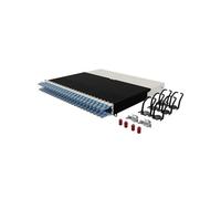 Patchbox ONE 8 RU Cat.6a - Panel de conexión de 24 puertos con sistema de gestión de cables retráctil para racks de 19 pulgadas, incluye cables de red planos de 10 GB para una fácil configuración de