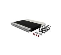 Patchbox ONE 8 RU Cat.6a - Panel de conexión de 24 puertos con sistema de gestión de cables retráctil para racks de 19 pulgadas, incluye cables de red planos de 10 GB para una fácil configuración de