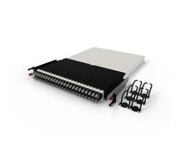 Patchbox Panel de conexión ONE 30 RU Cat.6a de 24 puertos con sistema de gestión de cables retráctil para racks de 48,3 cm, incluye cable plano de 10 GB y casetes, fácil configuración del
