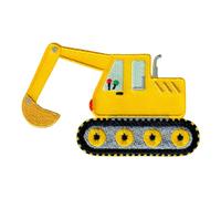 PatchMommy Excavadora Parche Termoadhesivo Vehículo de Construcción Parche Bordado para Ropa - Parches Infantiles y Apliques para Niños