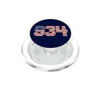 Patchogue New York 934 - Código de área con Bandera Americana, Patriota PopSockets PopGrip para MagSafe