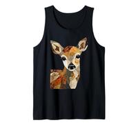 Patchwork Deer Estética Boho Animal Collage Quilt Art Camiseta sin Mangas