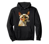 Patchwork Gato siamés Boho Collage edredón Arte felino Animal Sudadera con Capucha
