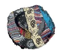 Patchwork Multicolored Mushroom Hemp Hat with Hidden Pocket Fedorahats, Beach Print Fisherman's Hat Hippie Bucket Sun Hat (C)