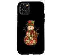 Patchwork Muñeco de Nieve Navidad Invierno Retro Holiday Graphic Carcasa para iPhone 11 Pro