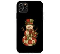 Patchwork Muñeco de Nieve Navidad Invierno Retro Holiday Graphic Carcasa para iPhone 11 Pro MAX