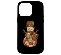 Patchwork Muñeco de Nieve Navidad Invierno Retro Holiday Graphic Carcasa para iPhone 14 Pro MAX