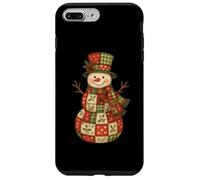 Patchwork Muñeco de Nieve Navidad Invierno Retro Holiday Graphic Carcasa para iPhone 7 Plus/8 Plus