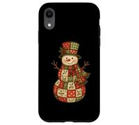 Patchwork Muñeco de Nieve Navidad Invierno Retro Holiday Graphic Carcasa para iPhone XR