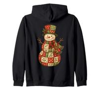 Patchwork Muñeco de Nieve Navidad Invierno Retro Holiday Graphic Sudadera con Capucha