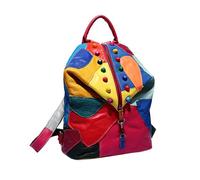 Patchworks Backpack Hippie Leather patchwrk Laptop Casual Day Bag Anti Theft Student Schoolbag Fashion Travel Rucksack | Vintage Inspired Multi Compartment Storage For Books Essentials College