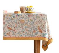 patdrea Mantel de Lino Floral Duradero y Transpirable, Mantel de Cocina y Comedor, para mesas cuadradas rectangulares para Fiestas, Vacaciones, 55 x 55 Pulgadas
