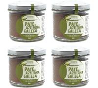 Paté de Aceitunas Gallego Essentia - Crema Mediterránea Gourmet para Untar - Paquete de 4 x 90 g - Sabor Intenso y Textura Suave - Producto de Portugal