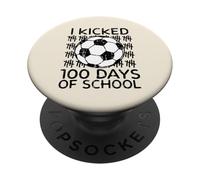 Pateé 100 días de fútbol Escolar, 100 días para niños PopSockets PopGrip Adhesivo