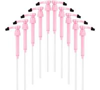 Patelai 10 bombas de jarabe de café con tapa de punta, bomba reutilizable rosa para botellas delgadas de 750 ml, dispensador de caramelo de repuesto para bebidas domésticas y domésticas