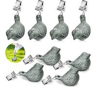 Patelai 8 Pesos Vintage de Mantel Kit de Pesas Colgantes con Clip para Mantel Peso de Cubierta de Mesa de Pájaros Antiguos de Hierro Fundido para Picnic Campamento en Aire Libre Jardín (Verde Claro)