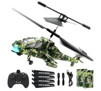 PATEMZON Helicoptero Teledirigido, Helicóptero Militar Control Remoto 2.4 GHz, Luces LED, 2 Baterías, 24 Minutos de Vuelo, Retención Altitud, Juguete para niños de 8 a 12 años (Verde Militar)