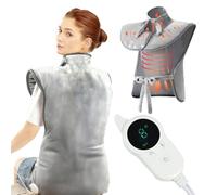 PATEMZON Manta Electrica Espalda y Cuello, Manta Eléctrica Cervical 60×90cm, Almohadilla Térmica Franela para Espalda, con 9 Niveles de Calefacción, Calentamiento Rápido, Oficina y Hogar