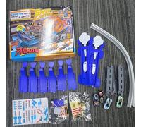 PATEMZON Pista de Coches para Niños, 2 in 1 Pista de Coche con 4 Coches, Pistas de Carreras con Pistas en Bucle y U, Set di Pist Carreras Flexible con 4 Marce, Juguete Regalos para Niños de 3+Años (A)