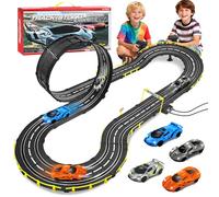 PATEMZON Pista de Coches para Niños, Pista de Carreras Electrica, Circuito Coches Eléctrica con 4 Autos y Accesorios, Piste Coche Teledirigido con Bucle, Juguetes Regalo para Niños y Niñas