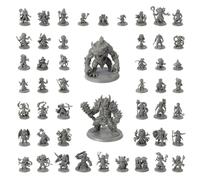 Path Gaming Anime Legends 50 miniaturas únicas inspiradas en el anime, figuras RPG de fantasía sin pintar de 28/32 mm, incluye 2 modelos grandes de Boss para pintar y juegos de mesa