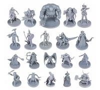 Path Gaming Miniaturas de mesa de fantasía para Dungeons and Dragons. Escala de 28 mm, 20 diseños únicos, a granel sin pintar, ideal para D&D
