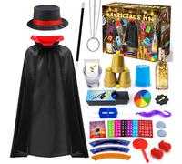 PATIFEED Mágica para Niños, Trucos de Magia con Sombrero de Magia e Instrucciones, Disfraz de Mago para Niños y Niñas