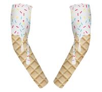 Patifirst Manga Compresora Para Brazo, Manga Deportiva Baloncesto, Estampado Helado Protección UV Combinación Colores Codo Mujer Hombre Ejercicio Jardinería Caza Interior