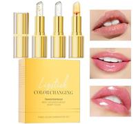 Patifirst Pintalabios Cambio de Color - Tono Transparente Que Cambia Al Contacto | Pack de 3 Barra Labial Nutritiva para Fiesta Boda Cita Viaje Compra Cumpleaños Navidad Maquillaje Mujer