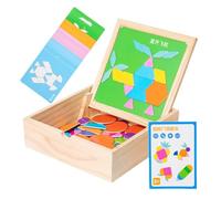 Patifirst Tangram Magnético,Juguete Educativo de Madera para Aprendizaje Temprano - de Desafío Mental | para Casa Escuela Aula Noche Familiar Viaje Fiesta Actividad Grupal Preescolar Jardín de