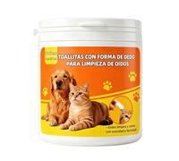 Patifirst Toallitas Limpiadoras para Orejas De Gato - 50 Piezas Canal y Quitamanchas - Toallitas para Dedos Limpieza Orejas Perros,para Olor Picazón Oído Patas Sensible Cachorros Viaje