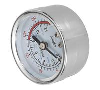 PATIKIL 0-180 Psi Aire Presión Manómetro, G 1/4" Centro Atrás Montaje, Galvanizado Metal Caja, 2" Marcado para Aire Compresor