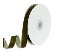 PATIKIL 0.63" x 10 Yardas Cintas de Terciopelo Vintage de una Cara en Carrete Perfectas para Decoración Regalos Manualidades Envoltura Lazos para Cabello de Boda Verde Militar