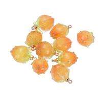 PATIKIL 0.6x0.4" Perlas de Flores, 10 Piezas de Perlas de Brotes de Flores Acrílicas Mini Rosa para Pulseras, Pendientes, Collares, Fabricación de Joyas y Manualidades DIY, Amarillo