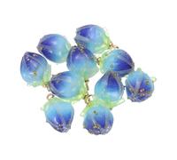 PATIKIL 0.6x0.4" Perlas de Flores, 10 Piezas de Perlas de Capullos de Flores de Acrílico Mini Rosa para Pulseras, Pendientes, Collares, Fabricación de Joyas y Manualidades DIY, Azul Morado