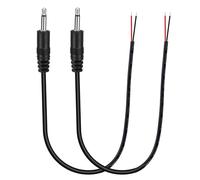 PATIKIL 0.8FT 3.5mm 1/7" Conector Macho A Cable Pelado, 2PCS TRS 2 Polos Conector Mono Cable De Audio Para Altavoz Auriculares Cascos Audífonos Guitarra Eléctrica Bajo Teclado, 2 Colores