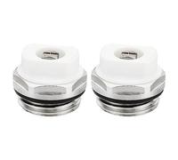 PATIKIL 1/2" BSP Macho Rosca Manual Radiador Aire Ventilación Tapón Válvulas, 2 Paquete Níquel Chapado Latón Tapón para Radiador Calentador, Plata Blanco