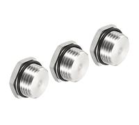 PATIKIL 1/2 NPT Macho Enchufe, 3 Paquete Impermeable Polvo Prueba 304 Inoxidable Acero Rosca Hexagonal Cabeza Encaje Sólido Tubo Accesorio con Sellado Goma Anillo