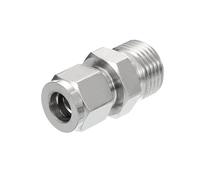 PATIKIL 1/2G x 10mm 304 Acero Inoxidable Ajuste de Tubo de Compresión, Doble Férulas Ajuste de Tubo Adaptador Recto
