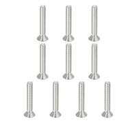 PATIKIL 1/4-20 x 1-1/2" Tornillos de Cabeza Plana con Casquillo, Paquete de 10 Tornillos Avellanados Planos Hexagonal de Acero Inoxidable 304 18-8 de Rosca Completa Grado 6.8