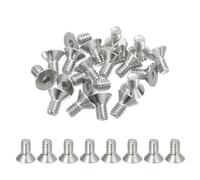 PATIKIL 1/4-20 x 1/2" Tornillos de Cabeza Plana con Casquillo, Paquete de 30 Tornillos Avellanados Planos Hexagonal de Acero Inoxidable 304 18-8 de Rosca Completa Grado 6.8