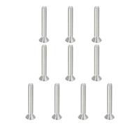 PATIKIL 1/4-20 x 1-3/4" Tornillos de Cabeza Plana de Zócalo, Paquete de 10 Pernos Avellanados Planos de Accionamiento Hexagonal de Acero Inoxidable 304 18-8 de Rosca Completa Grado 6.8