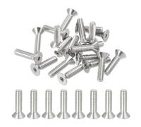 PATIKIL 1/4-20 x 1" Tornillos de Cabeza Plana de Zócalo, Paquete de 20 Tornillos de Cabeza Plana Avellanados con Zócalo Hexagonal de Acero Inoxidable 304 18-8 Rosca Completa Grado 6.8
