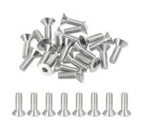 PATIKIL 1/4-20 x 3/4" Tornillos de Cabeza Plana de Zócalo, Paquete de 20 Pernos Avellanados Planos de Accionamiento Hexagonal de Acero Inoxidable 304 18-8 de Rosca Completa Grado 6.8